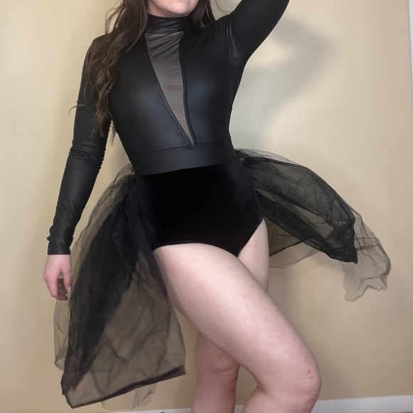 Weissman Elite Back Bustle Pleather Dance Leotard Tutu Costume Size Adult Small - Picture 8 of 12